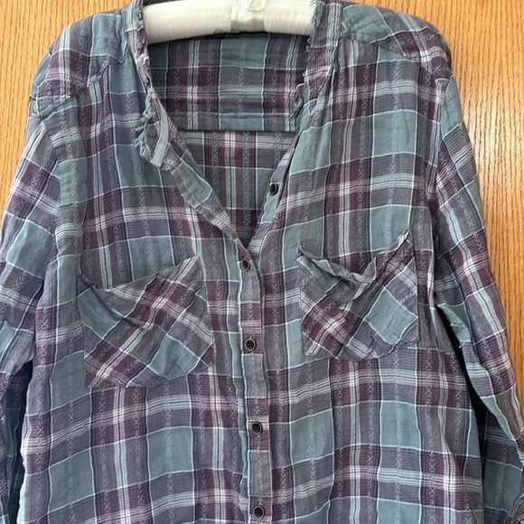 Gilded Intent Frayed Button Down- Size XL - Picture 2 of 7